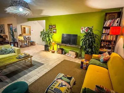 a house with a swimming pool in a yard at Indigo Star House in Ribeira Brava