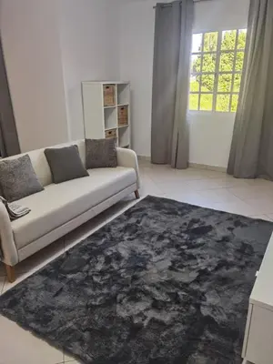 a living room with a couch and a rug at Honey Factory House in Santa Cruz
