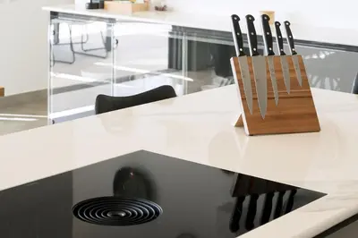 a white table with knives on top of it at Villa Vanguard by Destination Algarve in Montinhos da Luz