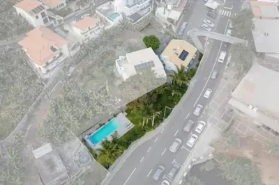 an overhead view of a street with a road at Casa Velha da Lagoa - Peixe by Mth in Ponta do Sol