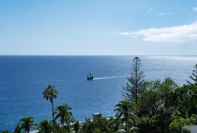 a person in the water in a swimming pool at Madeira Acqua Suite in Funchal