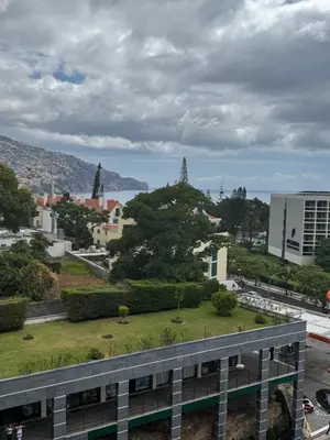 a view of the city from the balcony of a building at Infante Santo Holidays in Funchal