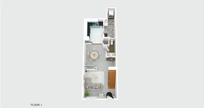a rendering of a floor plan of a condo at Achada by Homie in Funchal