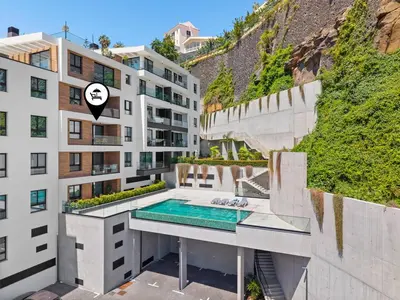 an apartment with a swimming pool on a building at MK Apart I in Funchal