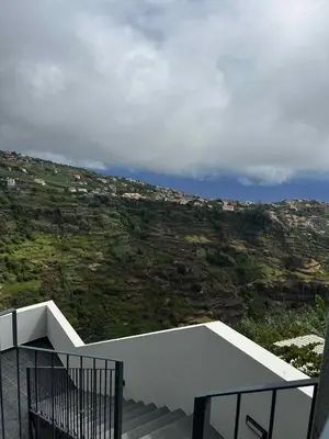 a view of a mountain with trees and a blue sky at The Barreto's Clive in Ponta do Sol