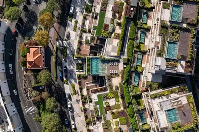 an overhead view of a city with buildings at Savoy Monumentalis IX by An Island Apart in Funchal