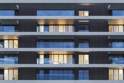a facade of a building with many windows at OceanView Pearl Varino by Holiday Rental Madeira in Funchal