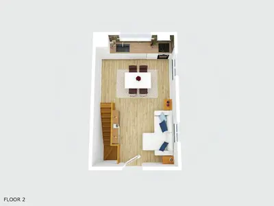 aometric view of a floor plan of a room at Palheiro Simone by Homie in Lanceiros