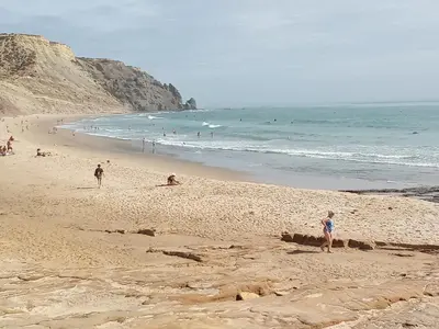 an aerial view of the shoreline of a beach at Estréla da Luz CasaValerie studio with gym and indoor pool in Luz