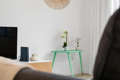 a table with plants on it in a living room at MK Apart II in Funchal