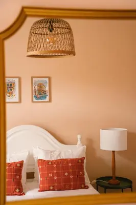a bedroom with a white bed and a lamp at Casa d'Avo - 3BD cosy home in Funchal
