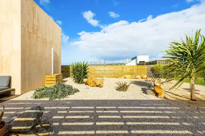 a view of the backyard of a house with a basketball at Good Times Sagres in Sagres