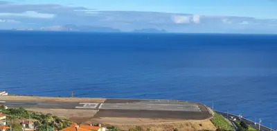 an aerial view of a runway next to the ocean at Ocean View in Santa Cruz