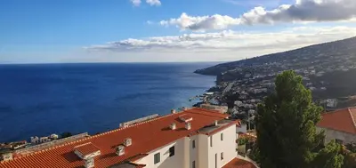 an aerial view of a city and the ocean at Ocean View in Santa Cruz
