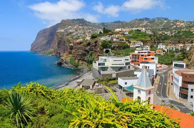 a view of positano on the amalfi coast at Alegria Residencial II by Holiday Rental Madeira in Campanário