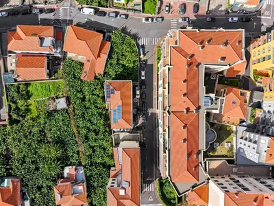 an overhead view of houses in a suburb at Ribeira Brava Studios - N in Ribeira Brava