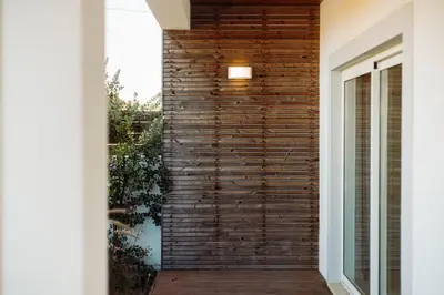 a brick wall on a house at Family & Friends in Sagres