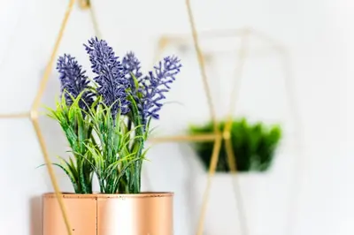 a brass vase with purple flowers in it at GuestReady - Madeiran peaceful nook in Porto Moniz