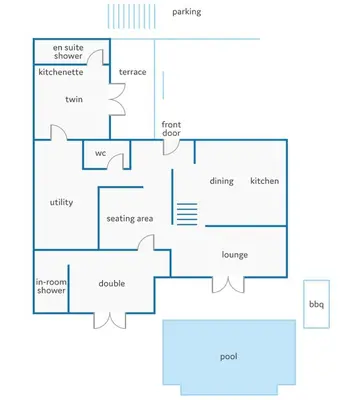 a block diagram of a house at Villa Graycis House by Villa Plus in Arco da Calheta