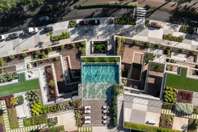 an overhead view of a building with a swimming pool at Savoy Monumentalis VIII by An Island Apart in Funchal