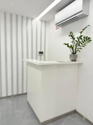 a kitchen with a white counter with a potted plant at Gold Center Funchal 102 in Funchal