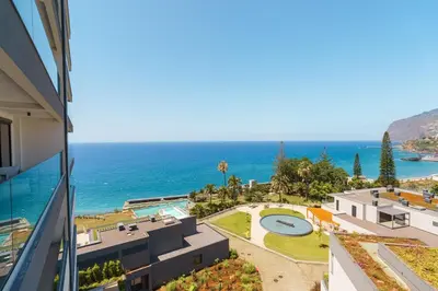 a view of the ocean from a building at GuestReady - Bright home with stunning views in Funchal
