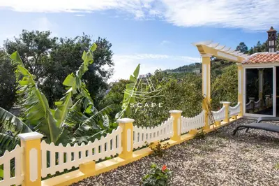 a yellow fence in front of a house at Feiteiras House by Escape to Madeira in Ponta do Sol