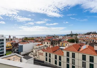 a city view from the roof of a building at Funcho 91, cozy apartment in the heart of the city in Funchal