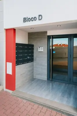 a close up of a building with a bloco d sign at Alojamiento Local - Nilia in Caniço