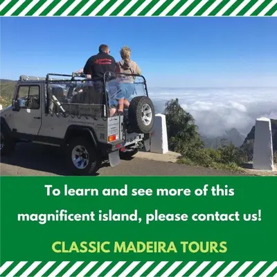 two people sitting on top of a jeep on a mountain at Crystal Madeira Studio in Funchal