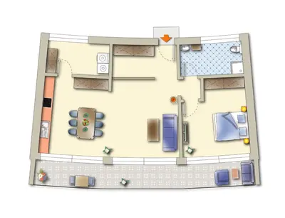 a floor plan of a house at Sea Front in Câmara de Lobos