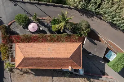 an overhead view of a building with a roof at Villa Flora by Holiday Rental Madeira in Estreito da Calheta