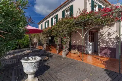 an external view of a house with a courtyard at Villa Flora by Holiday Rental Madeira in Estreito da Calheta