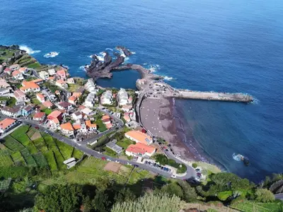 an aerial view of a small island in the ocean at Holiday Home Haus Seixal by Interhome in Seixal