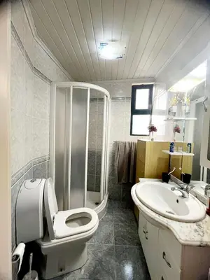 a bathroom with a toilet and a sink at Funchal Pink Hostel in Funchal