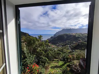 a view from the window of a house at Madeira V2 Porto da Cruz in Porto da Cruz