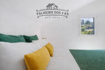 a collage of photos of a beach with a house at Palheiro dos 3 A`s in Achadas da Cruz