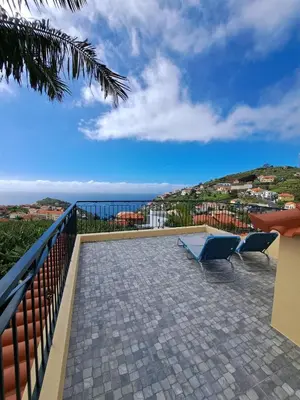 a balcony with a view of the ocean at Estudio Vista Mar in Ribeira Brava