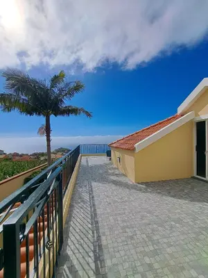 a balcony with a view of the ocean at Estudio Vista Mar in Ribeira Brava