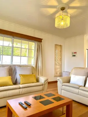 a living room with two couches and a coffee table at 