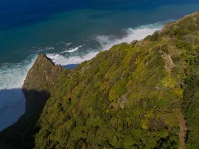 an aerial view of a mountain next to the ocean at Mar Yam Sea - Ocean View by Atlantic Holiday in Arco de São Jorge