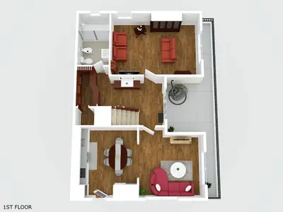 a rendering of a floor plan at Johns Villa by Homie in Canhas