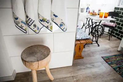 a room with a stool and a table at Apt. Downtown 2 in Funchal