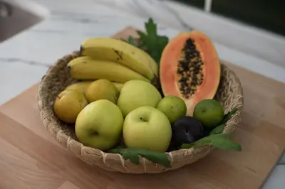 a basket of fruit sitting on a table at Apt. Downtown 2 in Funchal