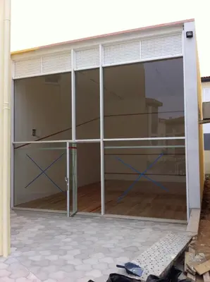 an open garage door in a house at Paraiso Dourado in Porto Santo