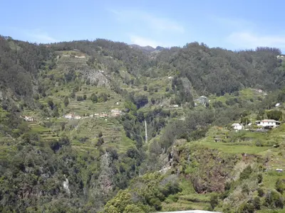 a view of a mountain with houses and trees at Villa Luz - Family House Vacations- Large Private Outdoor Area in Santa Cruz