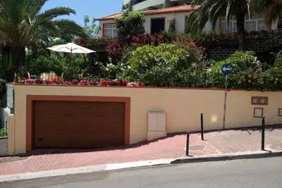 a wall with a bunch of plants on top of it at Vila Calaça in Funchal