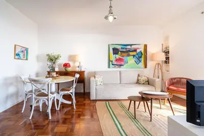 a living room with a couch and a table at Lido Mar - Hotels area in Funchal