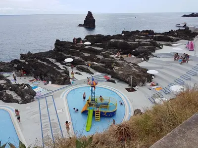a group of people at a water park at Tulipa View Apartament in Funchal