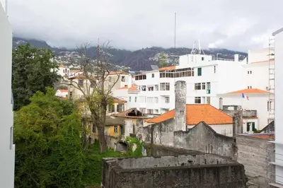 a view of a city with white buildings and trees at Dolce Vita - City Center & Shopping Center in Funchal